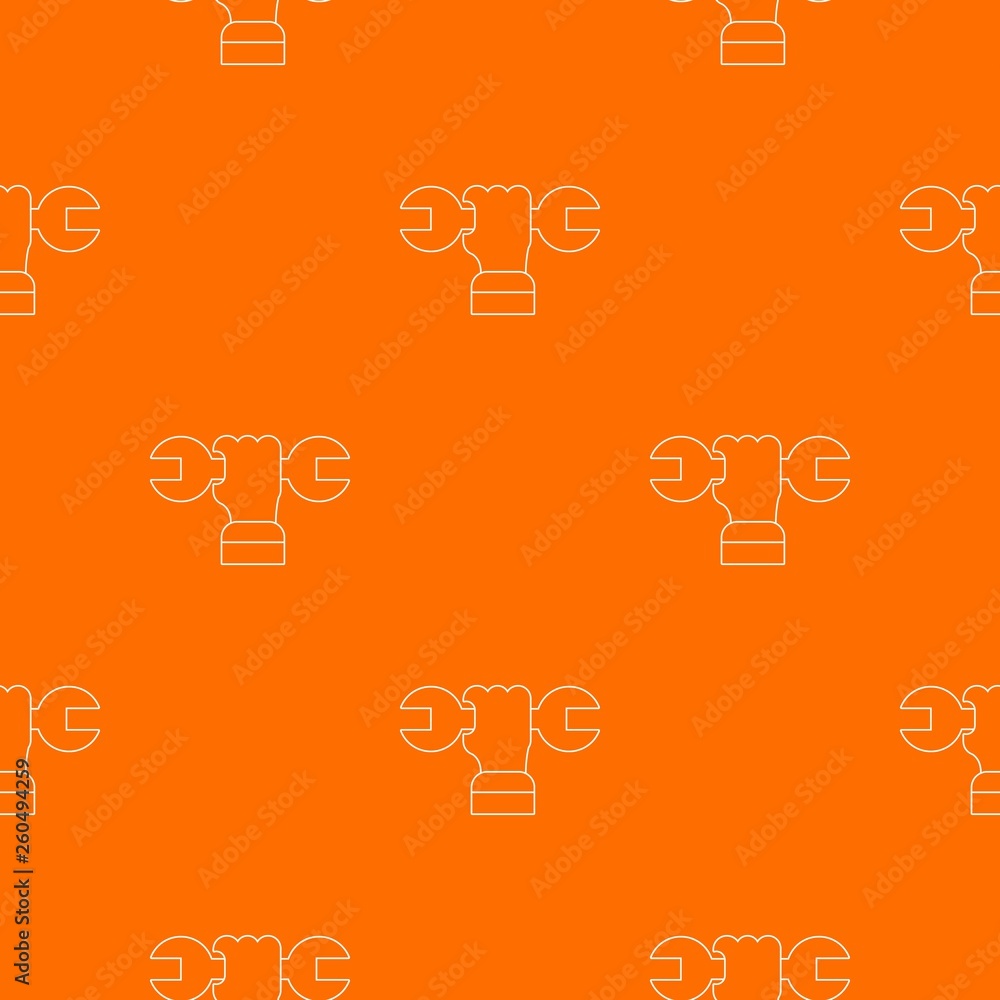 Poster hand wrench pattern vector orange for any web design best