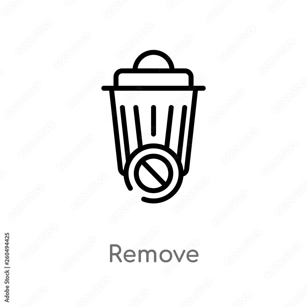 Poster outline remove vector icon. isolated black simple line element illustration from user interface conc
