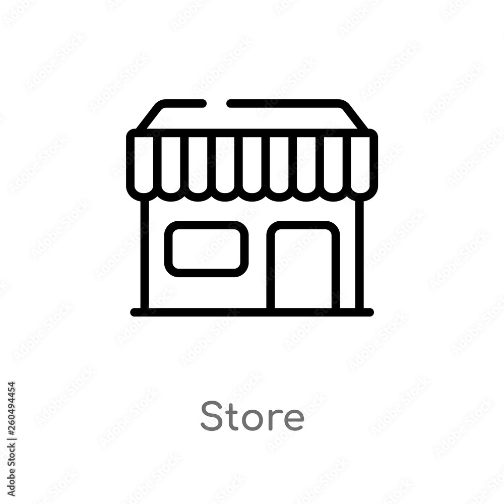 Poster outline store vector icon. isolated black simple line element illustration from user interface conce