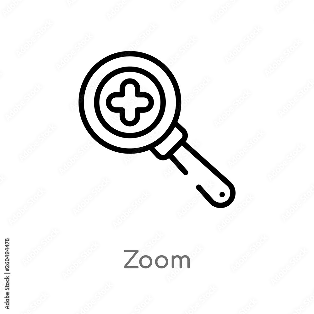 Poster outline zoom vector icon. isolated black simple line element illustration from user interface concep