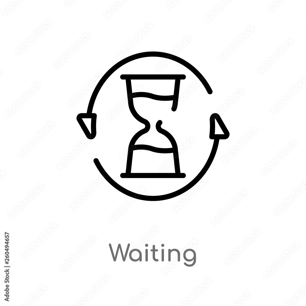 Poster outline waiting vector icon. isolated black simple line element illustration from user interface con