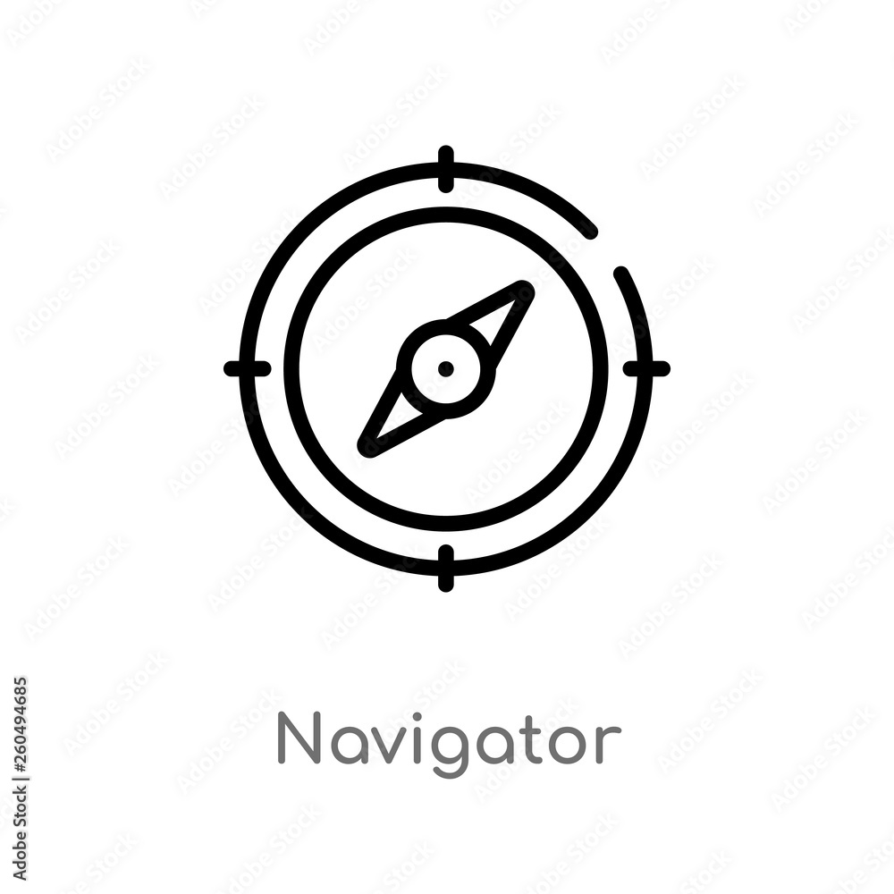 Poster outline navigator vector icon. isolated black simple line element illustration from user interface c