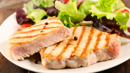 pork chop and lettuce