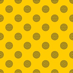Black and white golf ball pattern seamless vector repeat geometric yellow for any design
