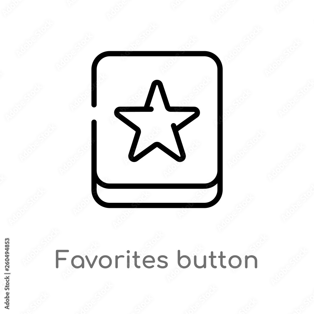 Poster outline favorites button vector icon. isolated black simple line element illustration from user inte