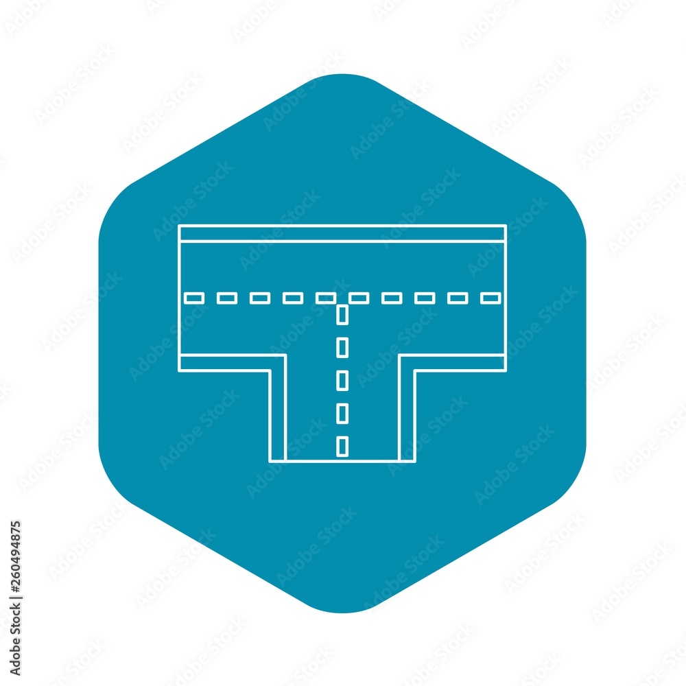 Poster road intersection icon. outline illustration of road intersection vector icon for web