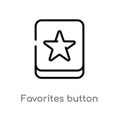 outline favorites button vector icon. isolated black simple line element illustration from user interface concept. editable vector stroke favorites button icon on white background