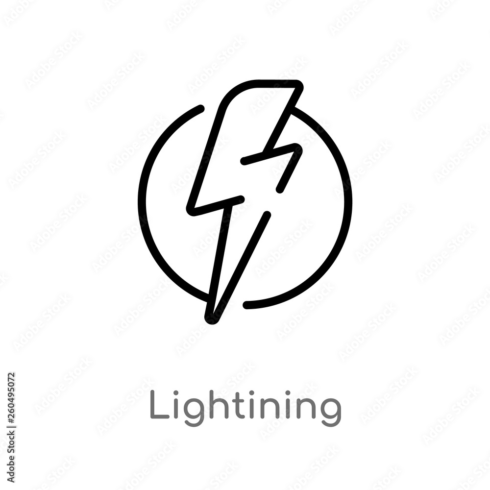 Poster outline lightining vector icon. isolated black simple line element illustration from web navigation 