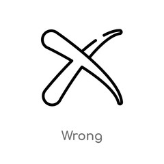 outline wrong vector icon. isolated black simple line element illustration from web navigation concept. editable vector stroke wrong icon on white background