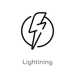 outline lightining vector icon. isolated black simple line element illustration from web navigation concept. editable vector stroke lightining icon on white background