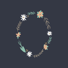 Wedding clipart floral frame. Vector graphics. Good for invitations