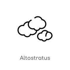outline altostratus vector icon. isolated black simple line element illustration from weather concept. editable vector stroke altostratus icon on white background