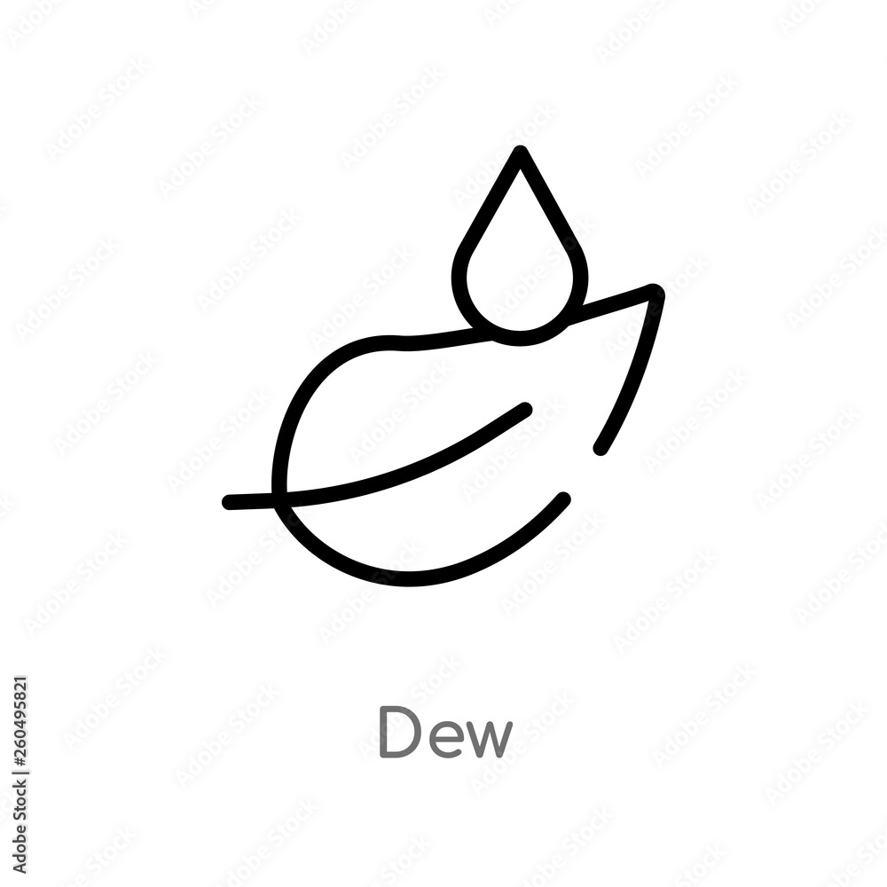 Poster outline dew vector icon. isolated black simple line element illustration from weather concept. edita