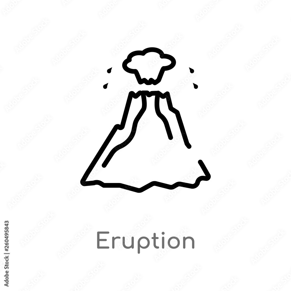 Poster outline eruption vector icon. isolated black simple line element illustration from weather concept. 