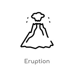 outline eruption vector icon. isolated black simple line element illustration from weather concept. editable vector stroke eruption icon on white background