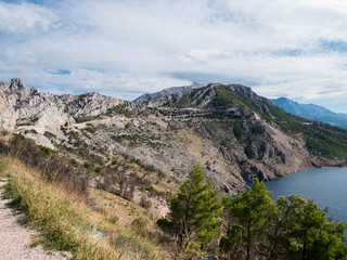 Fototapeta na wymiar Mountain Biokovo and Adriatic sea