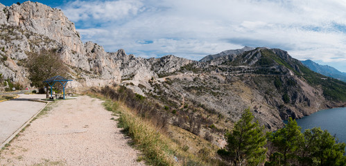 Naklejka premium Panorama landscape of Makarska riviera pass Dubci