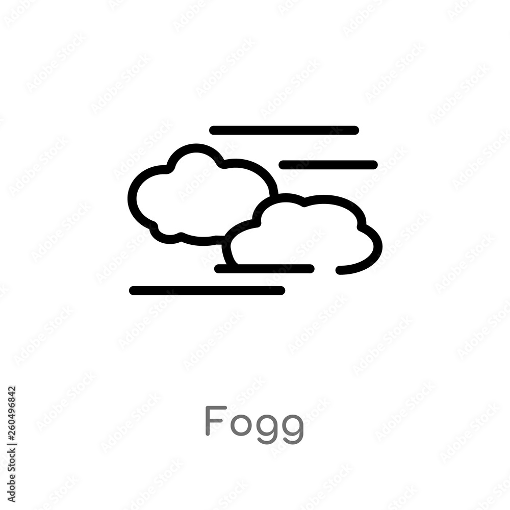 Poster outline fogg vector icon. isolated black simple line element illustration from weather concept. edit