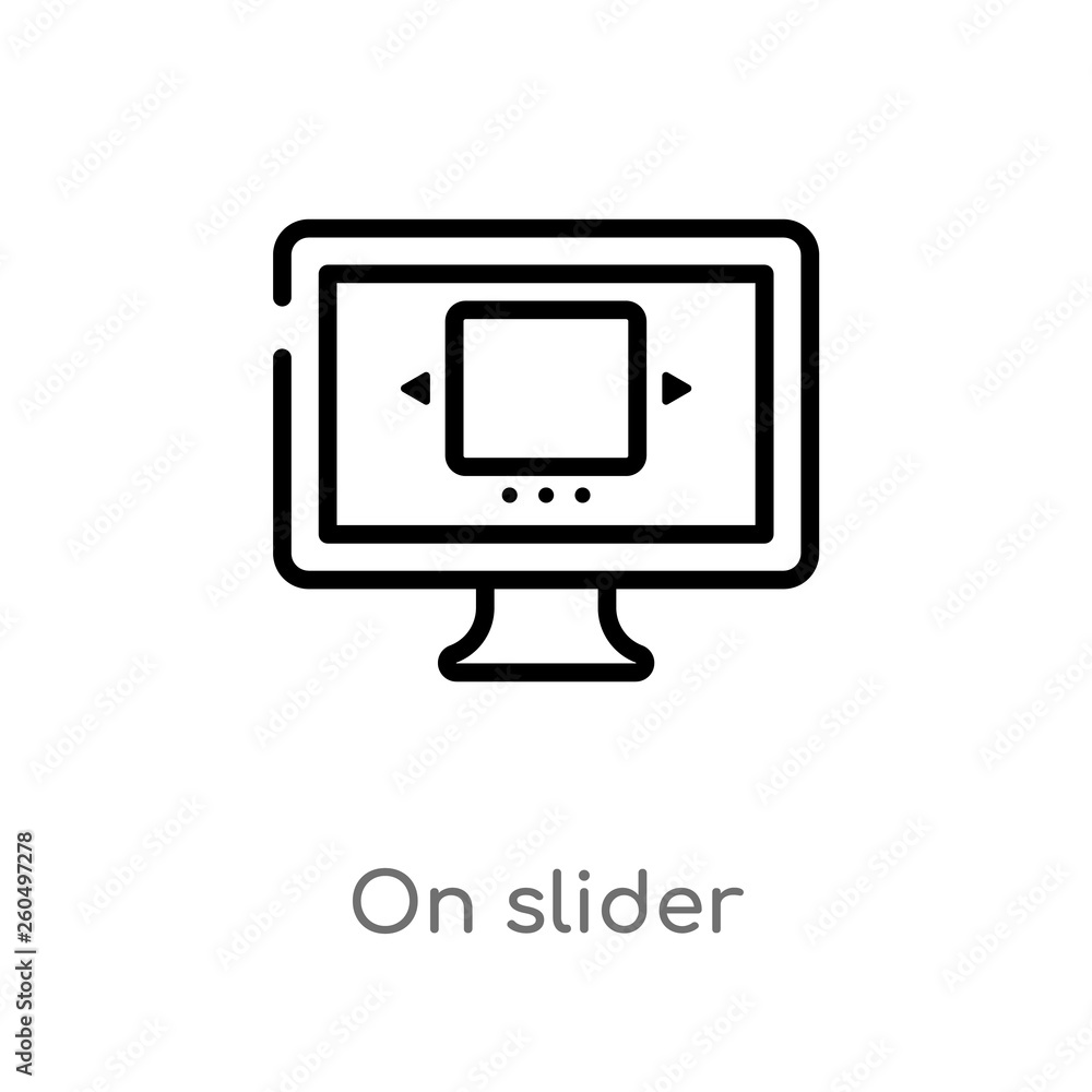 Poster outline on slider vector icon. isolated black simple line element illustration from web concept. edi