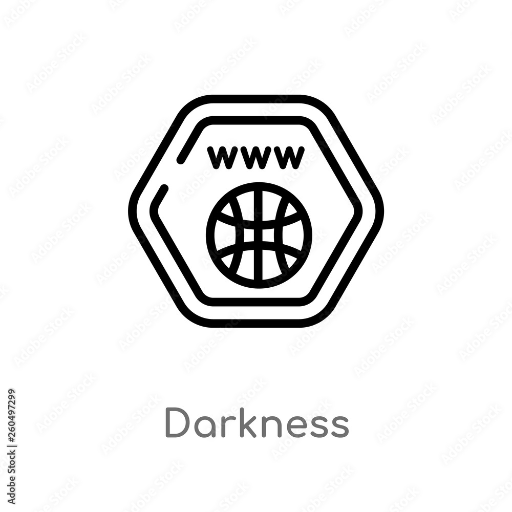 Poster outline darkness vector icon. isolated black simple line element illustration from web concept. edit