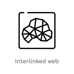 outline interlinked web vector icon. isolated black simple line element illustration from web concept. editable vector stroke interlinked web icon on white background