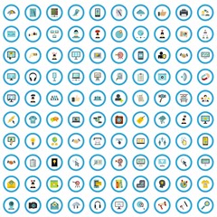 100 seo icons set in flat style for any design vector illustration