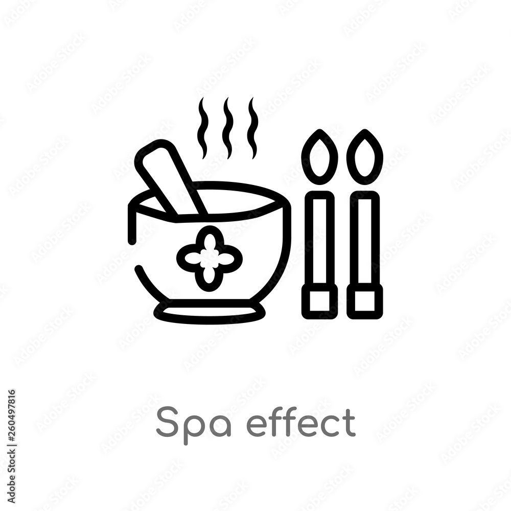Aufkleber outline spa effect vector icon. isolated black simple line element illustration from wellness concep