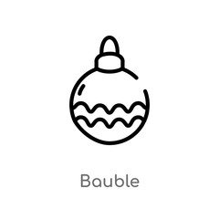 outline bauble vector icon. isolated black simple line element illustration from winter concept. editable vector stroke bauble icon on white background