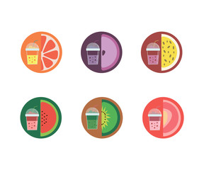 set of icons lemonade