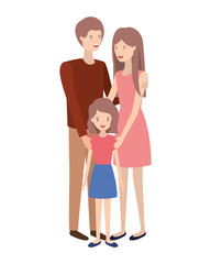 couple of parents with daughter avatar character