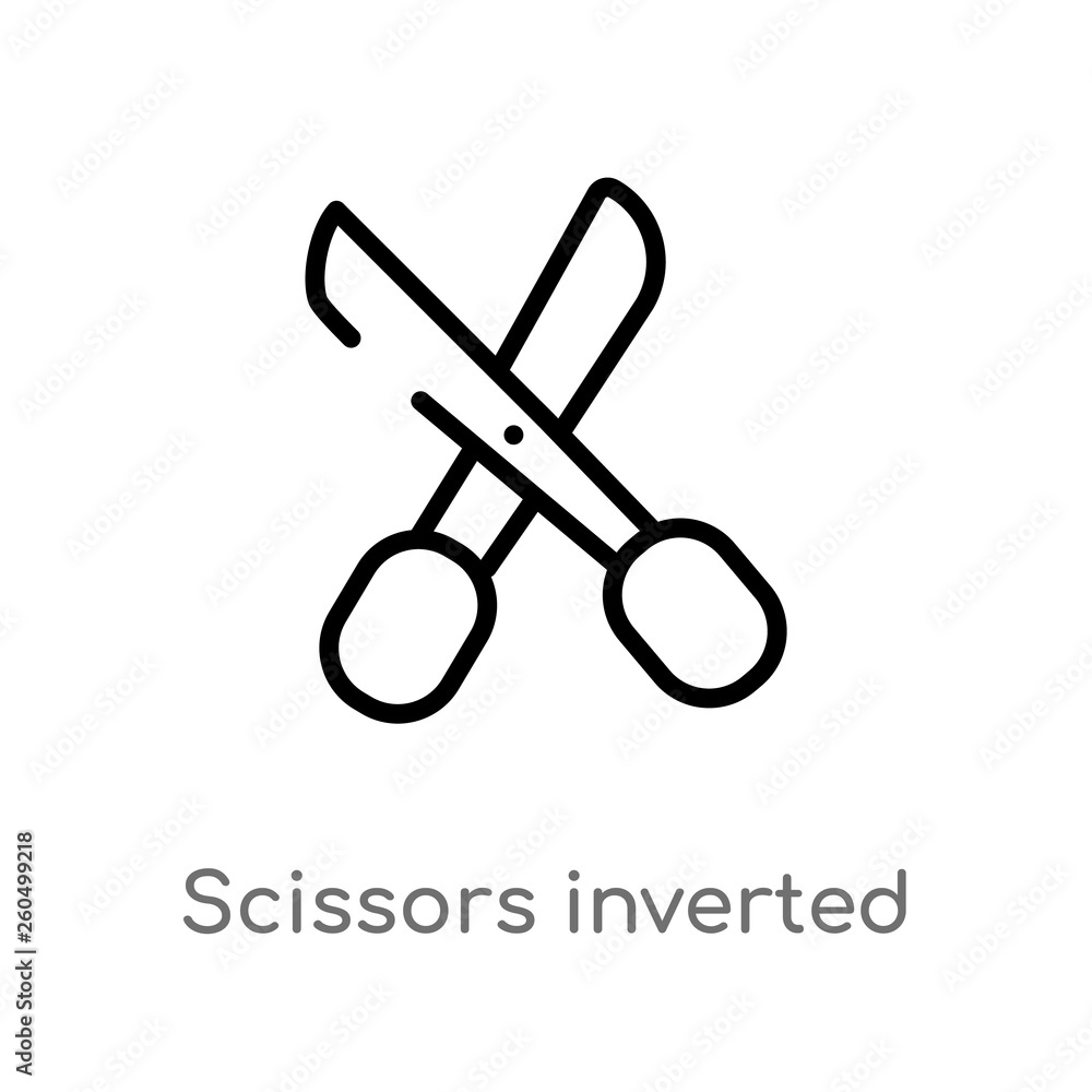Poster outline scissors inverted view vector icon. isolated black simple line element illustration from wom