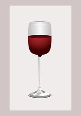 glass of wine in the frame