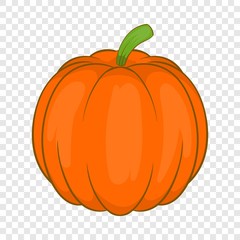 Autumn pumpkin vegetable icon in cartoon style isolated on background for any web design 