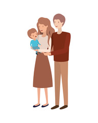 couple of parents with son avatar character