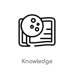 outline knowledge vector icon. isolated black simple line element illustration from zodiac concept. editable vector stroke knowledge icon on white background