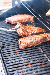 Grilling steak