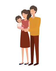 couple of parents with daughter avatar charactar