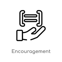outline encouragement vector icon. isolated black simple line element illustration from zodiac concept. editable vector stroke encouragement icon on white background