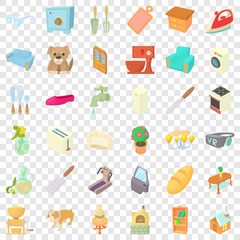 Fototapeta na wymiar Comfortable house icons set. Cartoon style of 36 comfortable house vector icons for web for any design