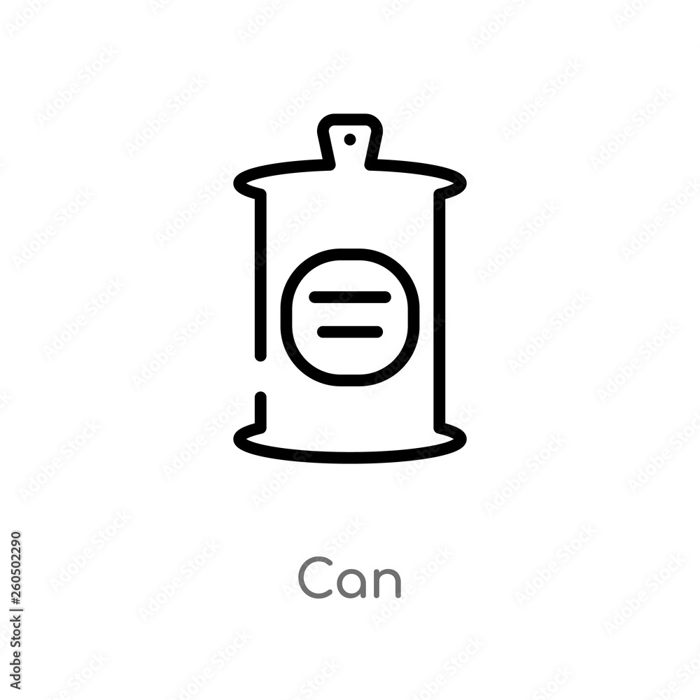 Poster outline can vector icon. isolated black simple line element illustration from fast food concept. edi