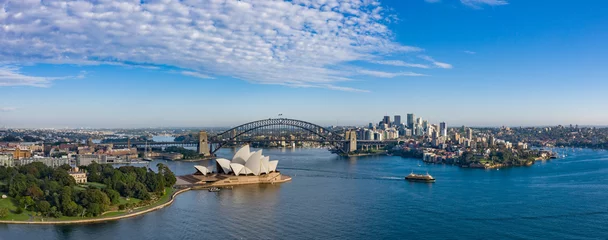 Fototapete Sydney Harbour Bridge Breiter Panoramablick auf die schöne Stadt Sydney, Australien