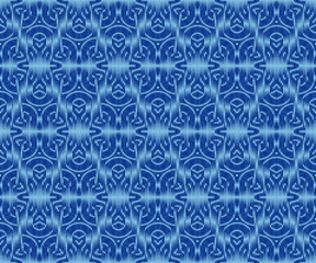 Elegant patterned textile texture indigo dyed ikat seamless pattern.