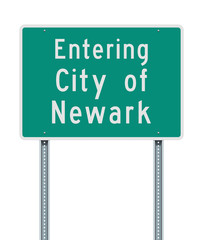 Entering City of Newark road sign