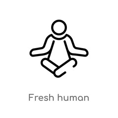 outline fresh human vector icon. isolated black simple line element illustration from feelings concept. editable vector stroke fresh human icon on white background