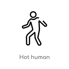 Fototapeta na wymiar outline hot human vector icon. isolated black simple line element illustration from feelings concept. editable vector stroke hot human icon on white background