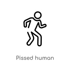 Fototapeta premium outline pissed human vector icon. isolated black simple line element illustration from feelings concept. editable vector stroke pissed human icon on white background