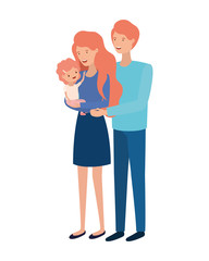 couple of parents with daughter avatar charactar