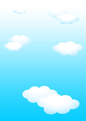 背景素材 テンプレート：青い空 白い雲 template