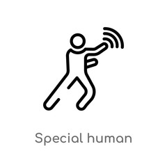 outline special human vector icon. isolated black simple line element illustration from feelings concept. editable vector stroke special human icon on white background