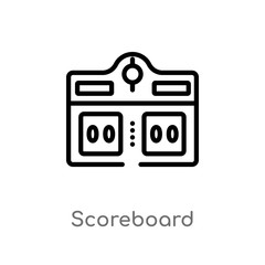 outline scoreboard vector icon. isolated black simple line element illustration from football concept. editable vector stroke scoreboard icon on white background